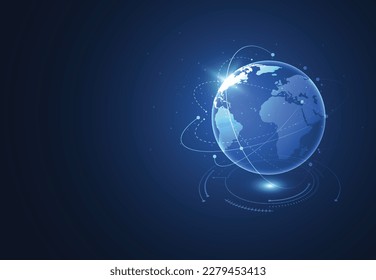 Global network connection. World map point and line composition concept of global business. Vector Illustration