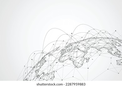 Global network connection. World map point and line composition concept of global business. Vector Illustration