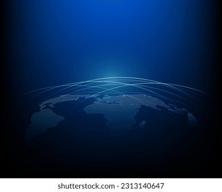 Global network connection. world map point and line composition concept of global business. illustration