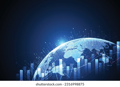 Global network connection. World map point and line composition concept of global business. Vector Illustration