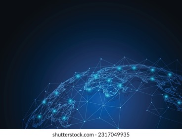 Global network connection. World map point and line composition concept of global business. Vector Illustration