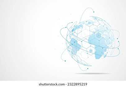 Global network connection. World map point and line composition concept of global business. Vector Illustration