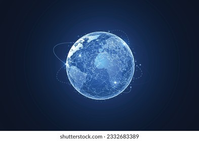 Global network connection. World map point and line composition concept of global business. Vector Illustration
