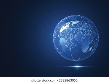 Global network connection. World map point and line composition concept of global business. Vector Illustration