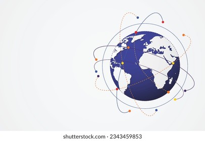 Global network connection. World map point and line composition concept of global business. Vector Illustration