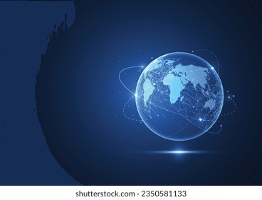 Global network connection. World map point and line composition concept of global business. Vector Illustration