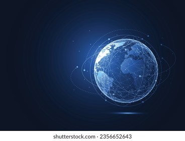 Global network connection. World map point and line composition concept of global business. Vector Illustration