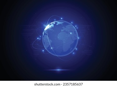 Global network connection. World map point and line composition concept of global business. Vector Illustration