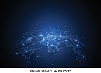 Global network connection. World map point and line composition concept of global business. Vector Illustration