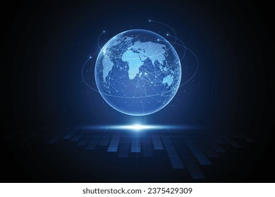 Global network connection. World map point and line composition concept of global business. Vector Illustration