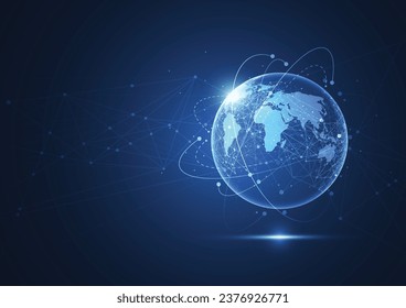 Global network connection. World map point and line composition concept of global business. Vector Illustration