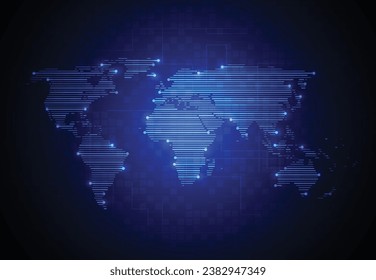 Global network connection. World map point and line composition concept of global business. Vector Illustration