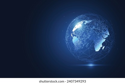 Global network connection. World map point and line composition concept of global business. Vector Illustration