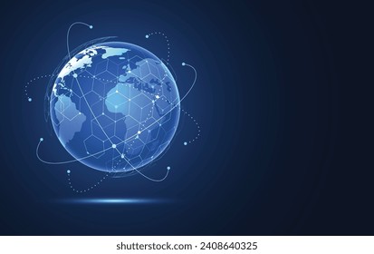 Global network connection. World map point and line composition concept of global business. Vector Illustration