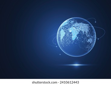 Global network connection. World map point and line composition concept of global business. Vector Illustration