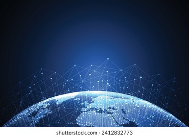 Global network connection. World map point and line composition concept of global business. Vector Illustration