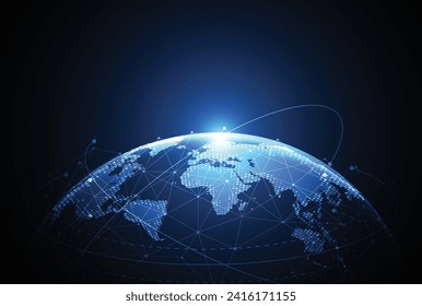 Global network connection. World map point and line composition concept of global business. Vector Illustration