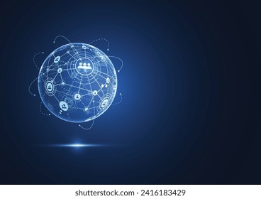Global network connection. World map point and line composition concept of global business. Vector Illustration
