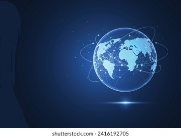 Global network connection. World map point and line composition concept of global business. Vector Illustration