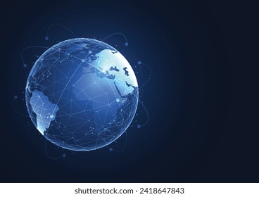 Global network connection. World map point and line composition concept of global business. Vector Illustration