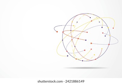 Global network connection. World map point and line composition concept of global business. Vector Illustration