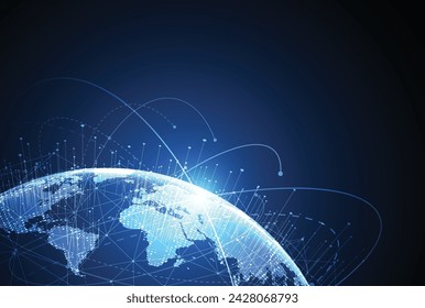 Global network connection. World map point and line composition concept of global business. Vector Illustration