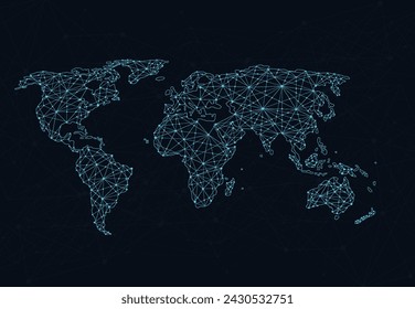 Global network connection. World map point and line composition concept of global business. Vector Illustration