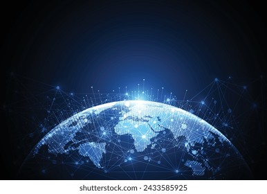 Global network connection. World map point and line composition concept of global business. Vector Illustration