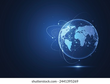 Global network connection. World map point and line composition concept of global business. Vector Illustration