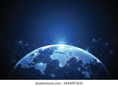 Global network connection. World map point and line composition concept of global business. Vector Illustration