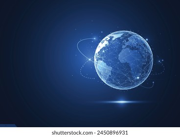 Global network connection. World map point and line composition concept of global business. Vector Illustration