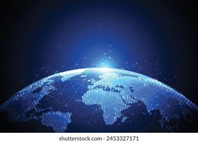 Global network connection. World map point and line composition concept of global business. Vector Illustration