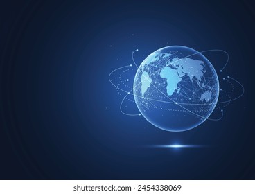 Global network connection. World map point and line composition concept of global business. Vector Illustration