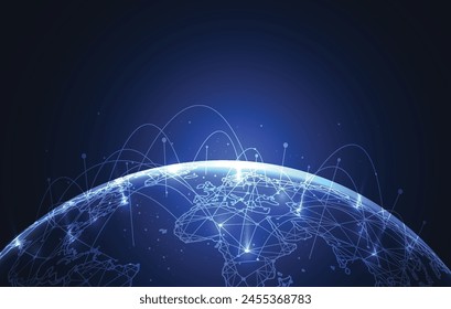 Global network connection. World map point and line composition concept of global business. Vector Illustration