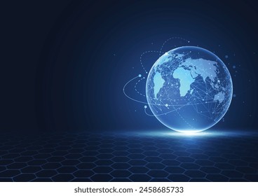 Global network connection. World map point and line composition concept of global business. Vector Illustration