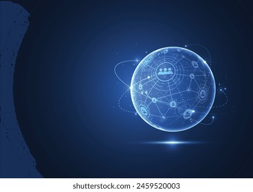 Global network connection. World map point and line composition concept of global business. Vector Illustration