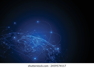 Global network connection. World map point and line composition concept of global business. Vector Illustration