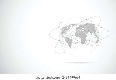 Global network connection. World map point and line composition concept of global business. Vector Illustration