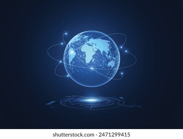 Global network connection. World map point and line composition concept of global business. Vector Illustration