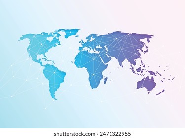 Global network connection. World map point and line composition concept of global business. Vector Illustration