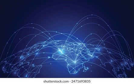 Global network connection. World map point and line composition concept of global business. Vector Illustration