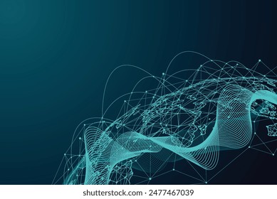 Global network connection. World map point and line composition concept of global business. Vector Illustration