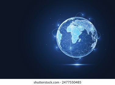 Global network connection. World map point and line composition concept of global business. Vector Illustration