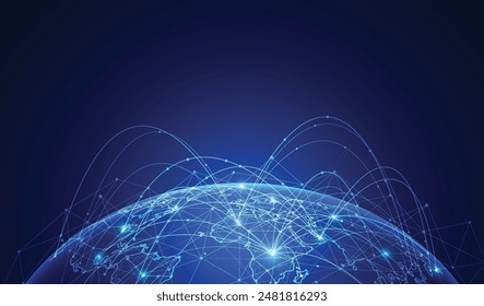 Global network connection. World map point and line composition concept of global business. Vector Illustration