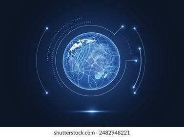 Global network connection. World map point and line composition concept of global business. Vector Illustration