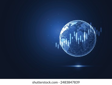 Global network connection. World map point and line composition concept of global business. Vector Illustration