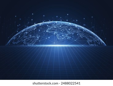Global network connection. World map point and line composition concept of global business. Vector Illustration