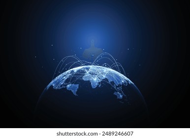 Global network connection. World map point and line composition concept of global business. Vector Illustration