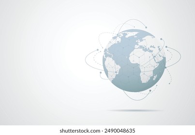 Global network connection. World map point and line composition concept of global business. Vector Illustration