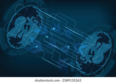 Global network connection. World map point and line composition concept of global business